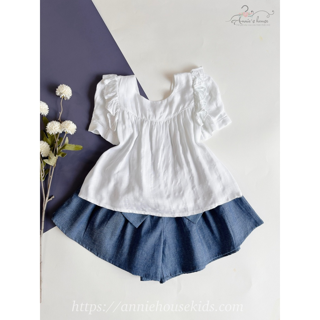 Đồ bộ bé gái Annie, set bộ áo trắng cho bé từ 9-32kg