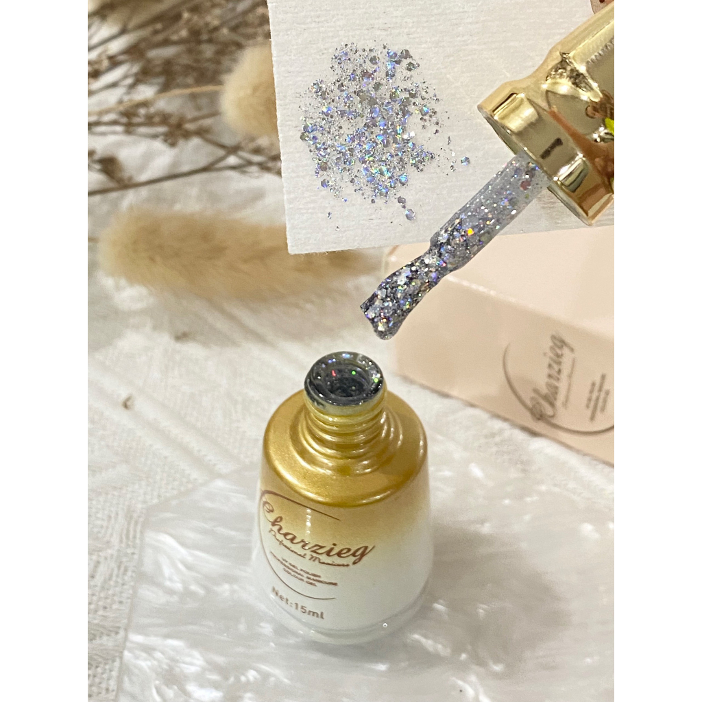 Sơn gel nhũ hạt to vàng bạc chai nắp nhọn
