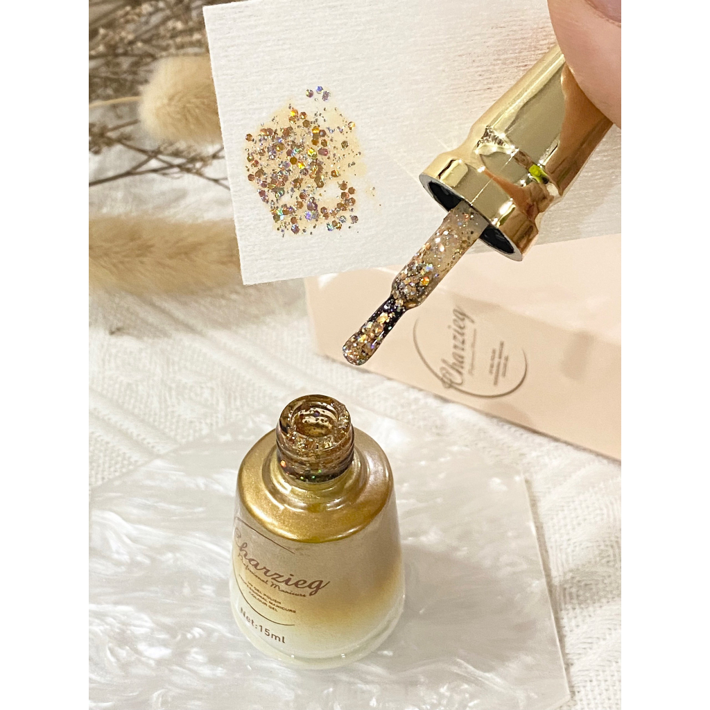 Sơn gel nhũ hạt to vàng bạc chai nắp nhọn