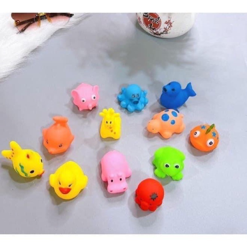 Combo 10 Con Động Vật Cao Su Mini Bóp Kêu Chíp Chíp