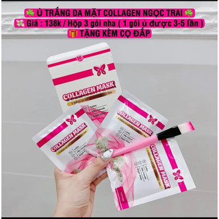 Ủ TRẮNG MẶT COLLAGEN NGỌC TRAI [3gói kèm cọ]