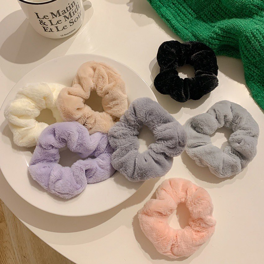 Scrunchies cột tóc lông mịn 9002 cỡ lớn phong cách Hàn cho nữ