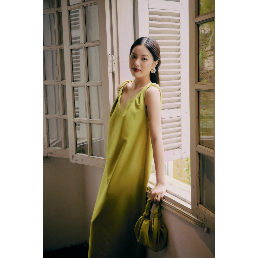 Đầm suông cao cấp Poplin Lime Dress HUONG BOUTIQUE HBV1261