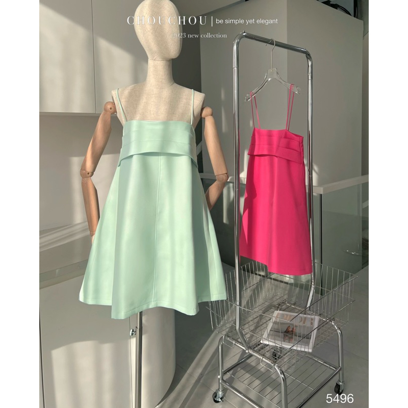 Đầm 2 dây suông chouchou [xanh]