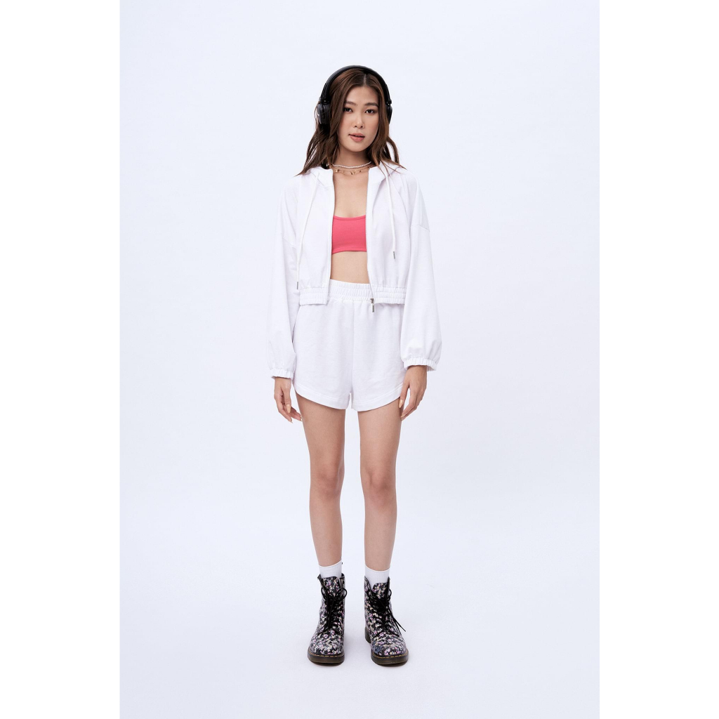 Áo khoác DOTTIE dáng ngắn màu trắng newtag