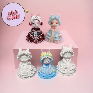 Tô tượng thạch cao thỏ quý tộc size trung 10cm(không kèm màu và cọ)