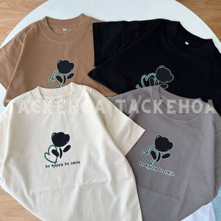 [ÁO THUN BABY TEE] HÌNH TULIP ĐEN [TAC KE HOA]