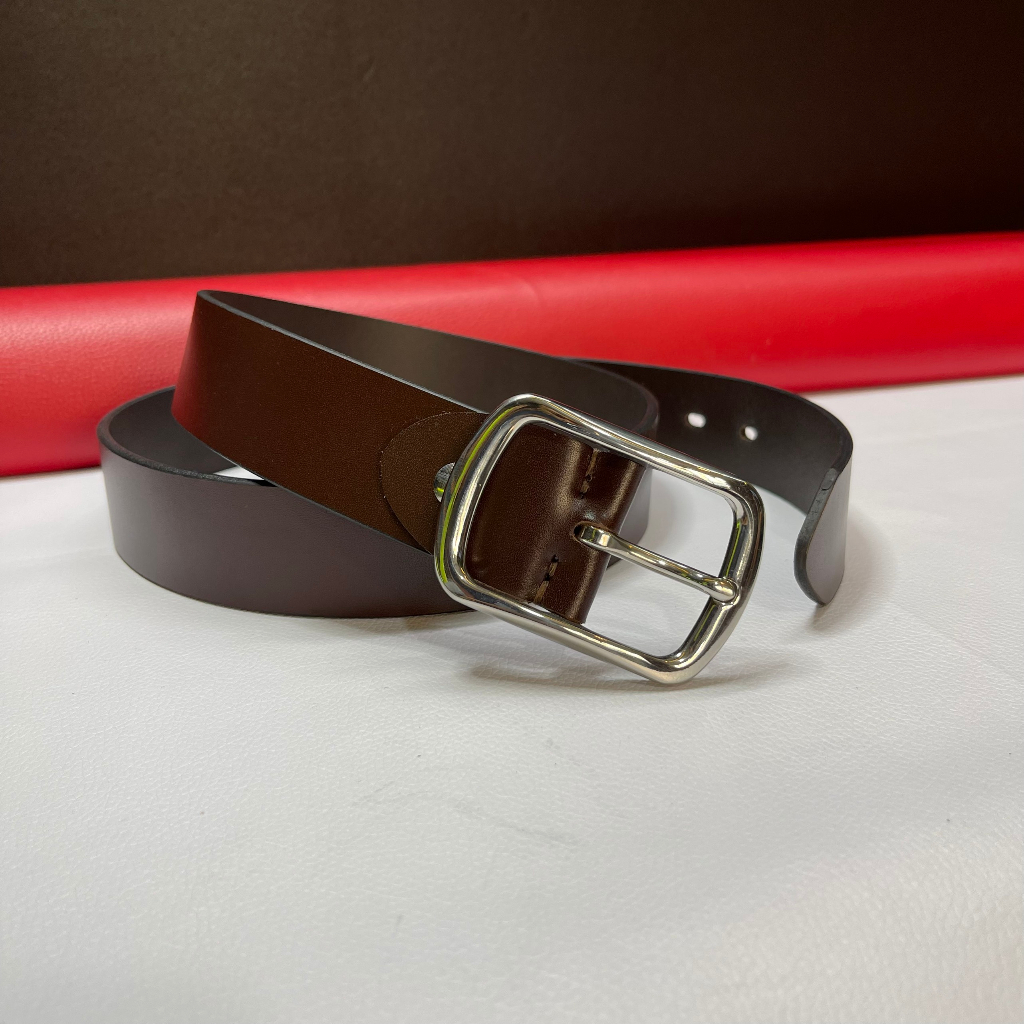 Dây lưng da thật 100% đốt không cháy thắt lưng nam khoá inox 304 không rĩ cao cấp HTL38 bảo hành 3 năm