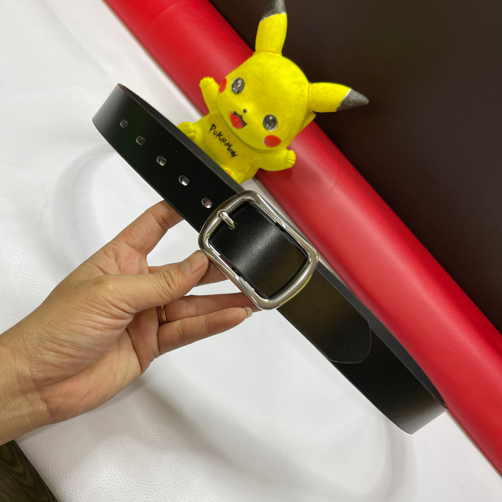 Dây lưng da thật 100% đốt không cháy thắt lưng nam khoá inox 304 không rĩ cao cấp HTL38 bảo hành 3 năm