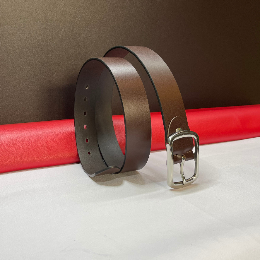 Dây lưng da thật 100% đốt không cháy thắt lưng nam khoá inox 304 không rĩ cao cấp HTL38 bảo hành 3 năm