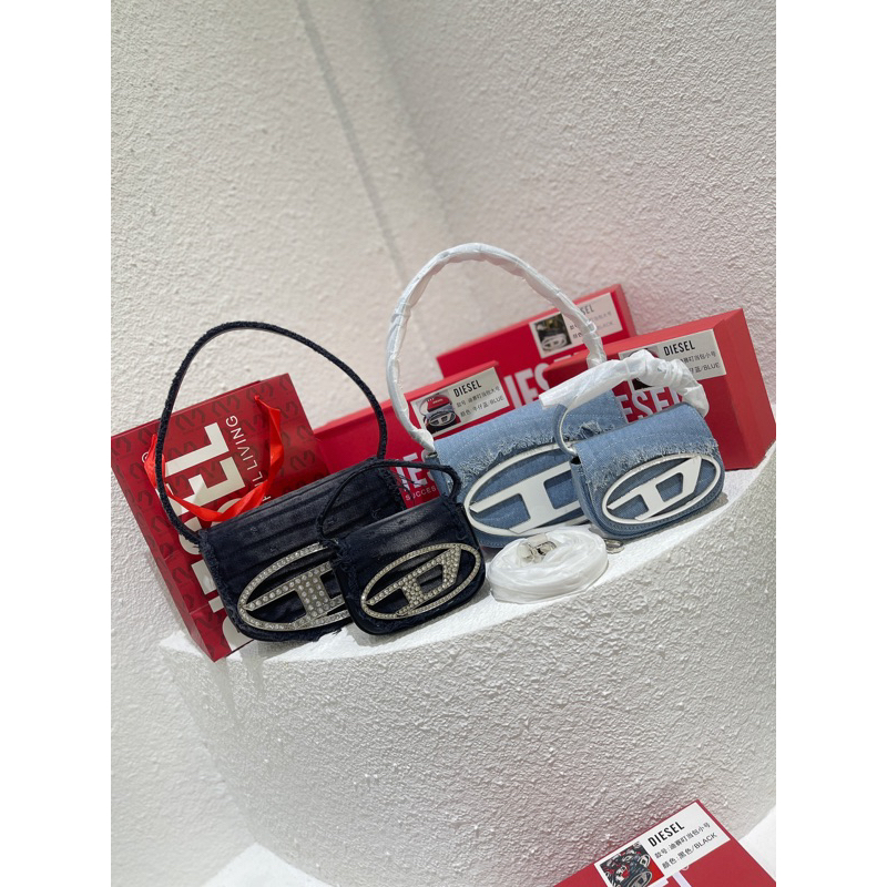Túi Diesell Jean Denim kẹp nách size 20 fullbox hàng loại 1 QC cao cấp