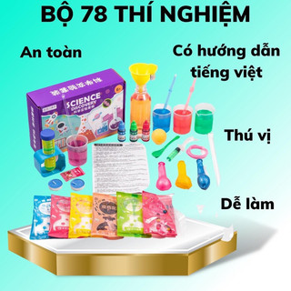 Bộ 78 thí nghiệm khoa học vật lý, hóa học cho bé khám phá khoa học có hướng dẫn tiếng việt