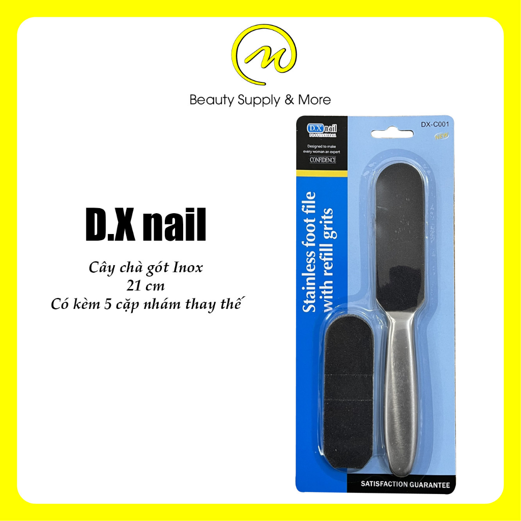 CÂY CHÀ GÓT INOX 21 CM - CHÀ GÓT CHÂN 2 MẶT SẦN/MỊN