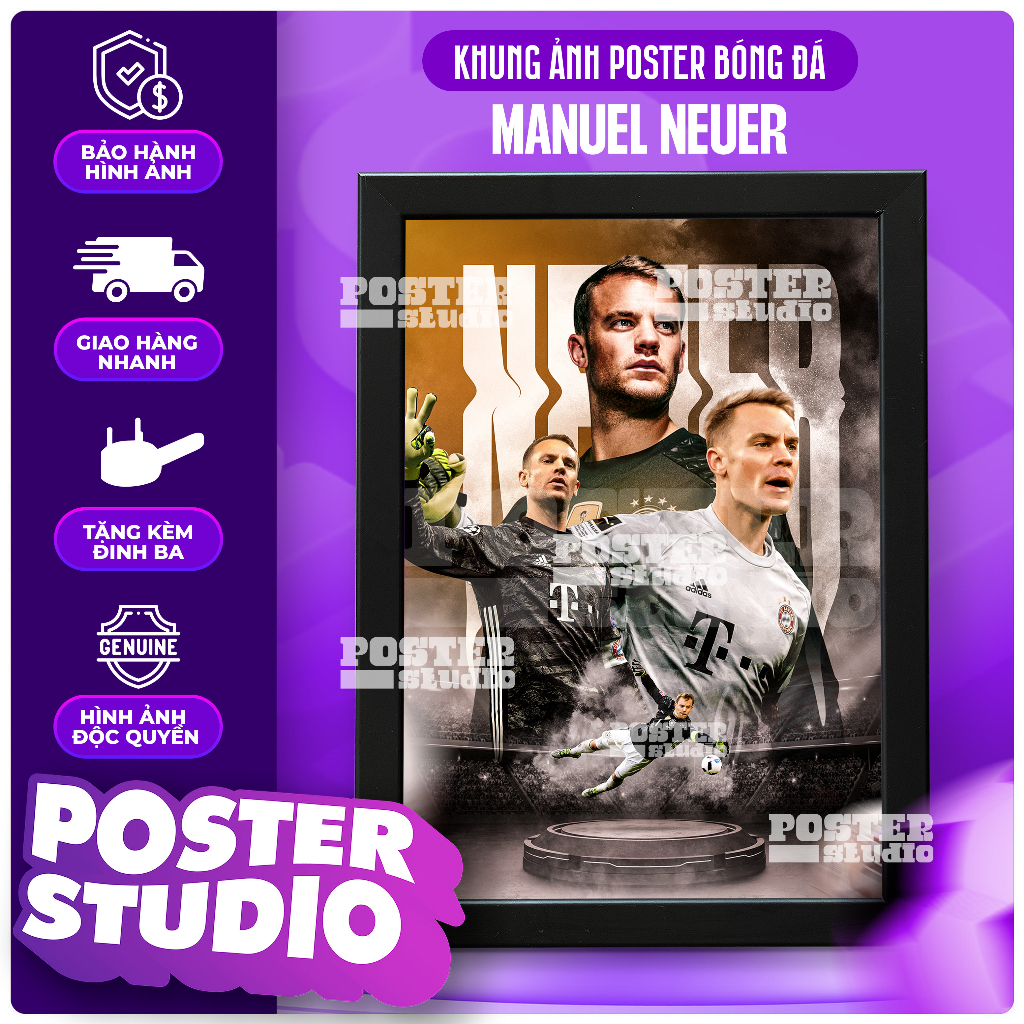 Poster, khung tranh trang trí Manuel Neuer  (bao gồm Poster và khung Composite)
