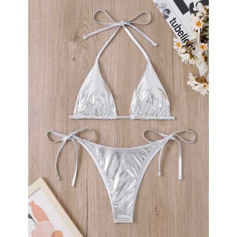 [ORDER WEB]Bộ bikini 2m màu bạc hot hott