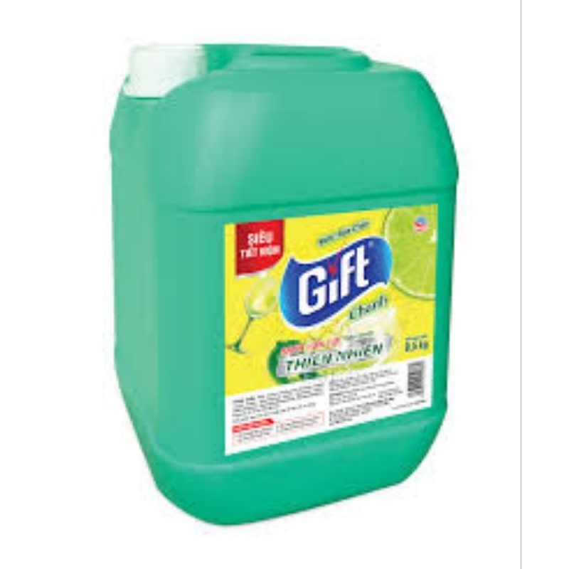 Nước rửa chén bát Gift hương chanh Can 9.5kg , Siêu Tiết Kiệm