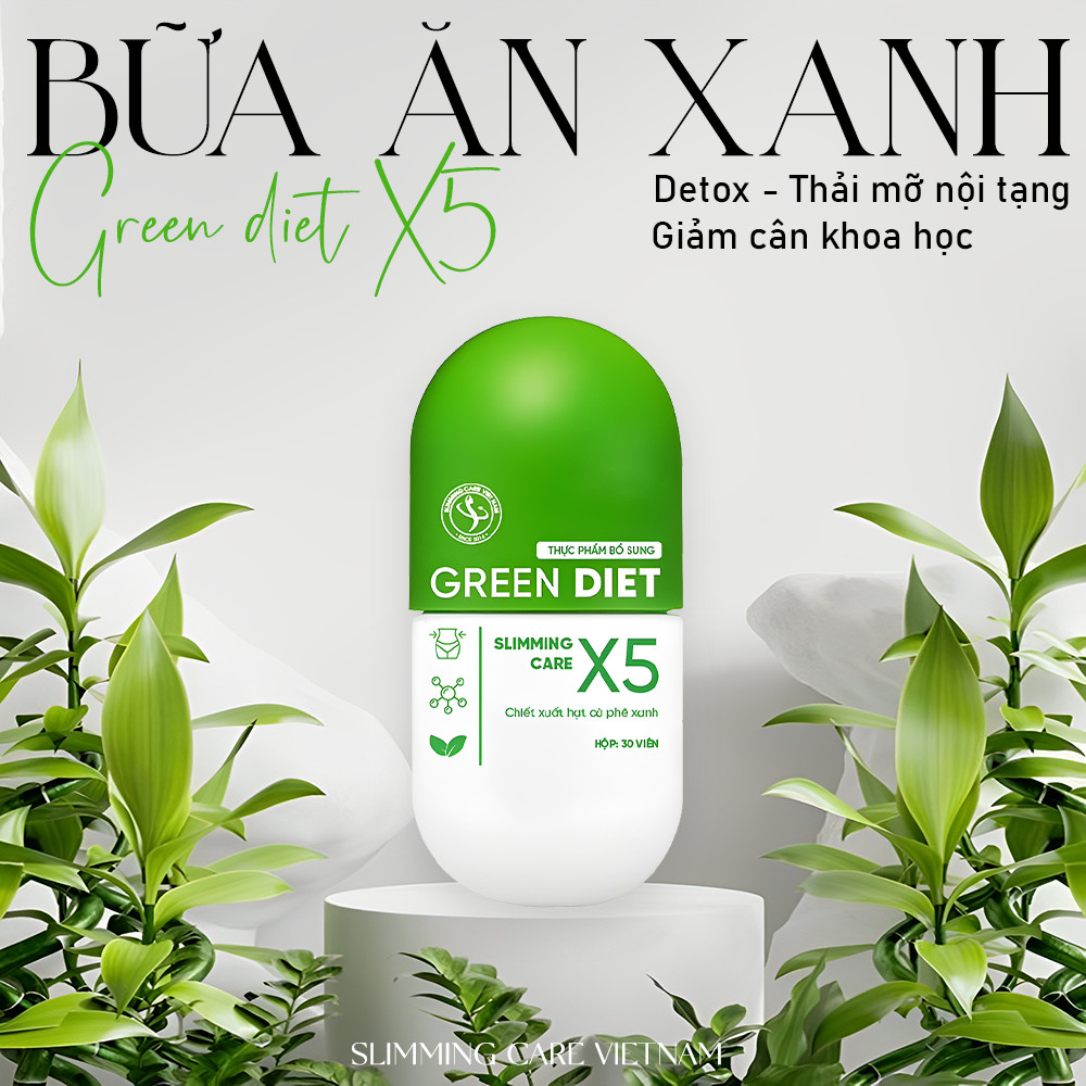 Thảo mộc giảm cân Green Diet Slimming Care X5 hộp 30 viên hỗ trợ detox cơ thể, kiểm soát cân nặng