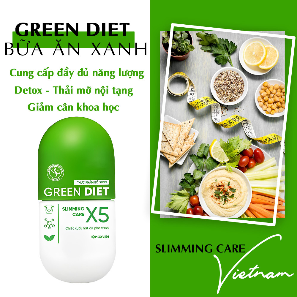 Thảo mộc giảm cân Green Diet Slimming Care X5 hộp 30 viên hỗ trợ detox cơ thể, kiểm soát cân nặng