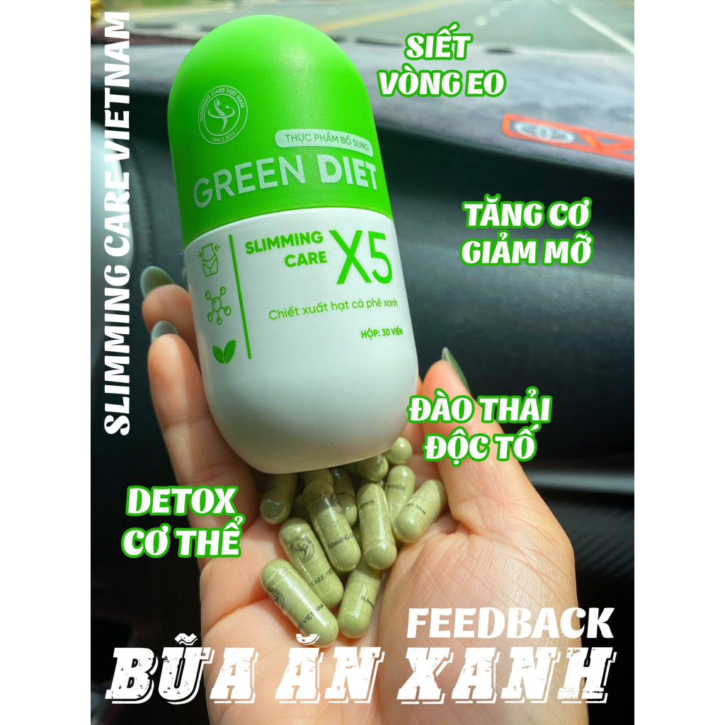 Thảo mộc giảm cân Green Diet Slimming Care X5 hộp 30 viên hỗ trợ detox cơ thể, kiểm soát cân nặng