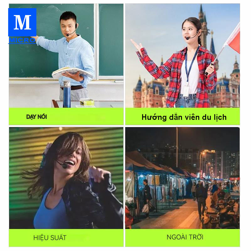 Micro Không Dây 2.4g Gắn Đầu Dùng Cho Giảng Dạy Loa Khuếch Đại Âm Thanh