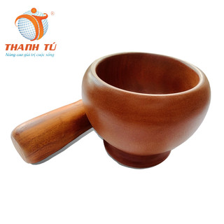 Bộ cối chày bầu thanh tú gỗ xà cừ 15cm