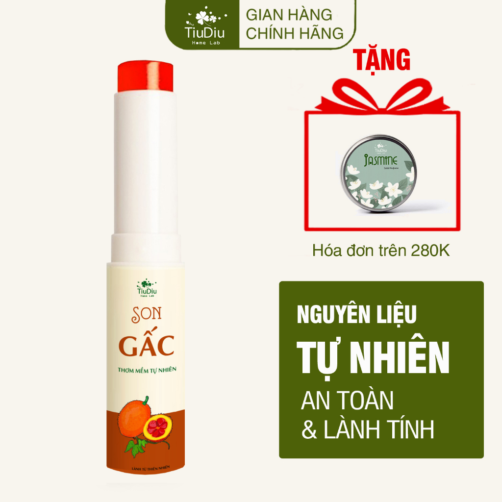 Son Gấc Dưỡng Môi Hồng Giảm Thâm Xóa Nhòa Nếp Nhăn Môi Thành Phần Tự Nhiên An Toàn TiuDiu 3,6g