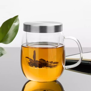 Cốc trà thủy tinh chịu nhiệt có lọc trà bằng thủy tinh S016B - 500ml - Ly lọc trà thủy tinh lõi lọc thủy tinh S016 500ml