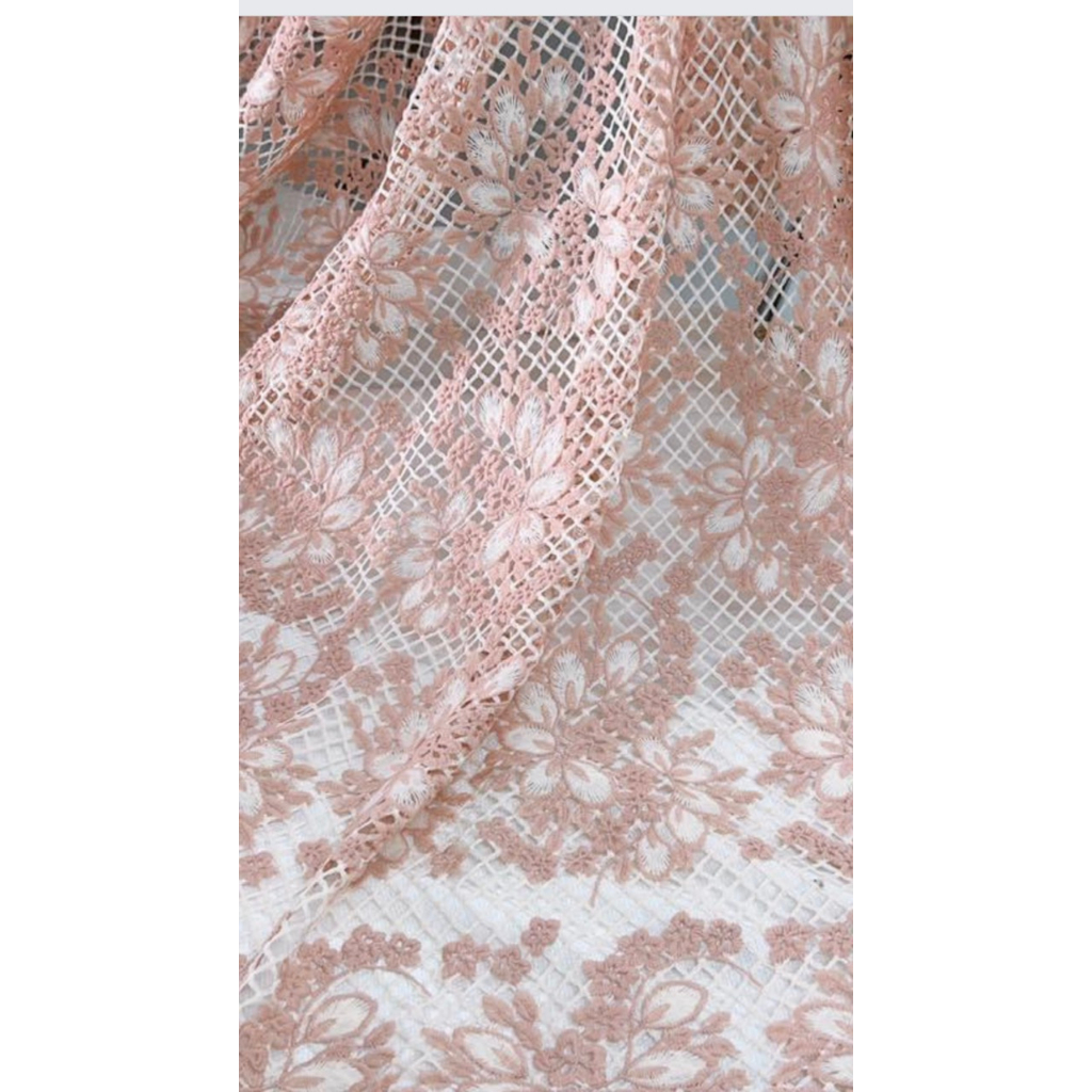 Đầm ren amy cao cấp hồng phấn dáng dài sang trọng