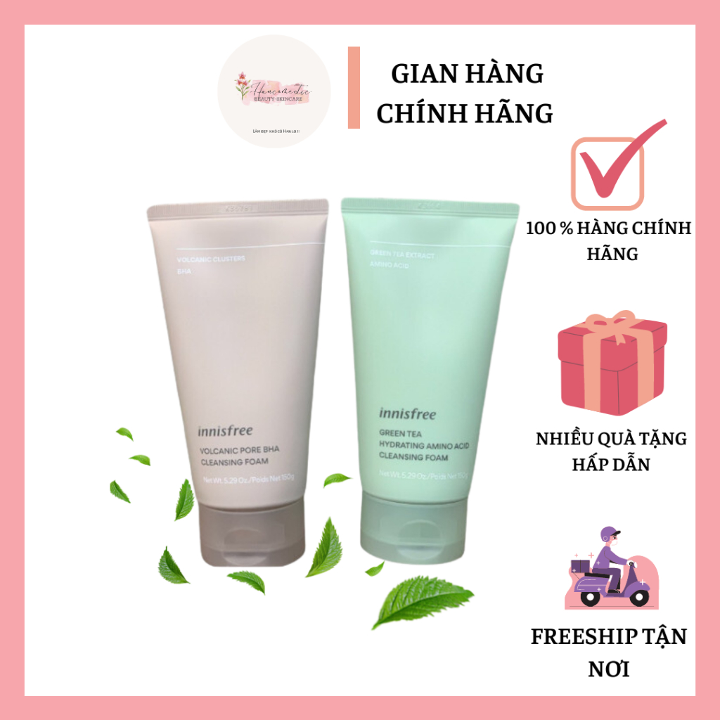 Sữa Rửa Mặt Tro Núi Lửa Giảm Đầu Đen, Bã Nhờn Innisfree Jeju Volcanic Pore Cleansing Foam 150ml