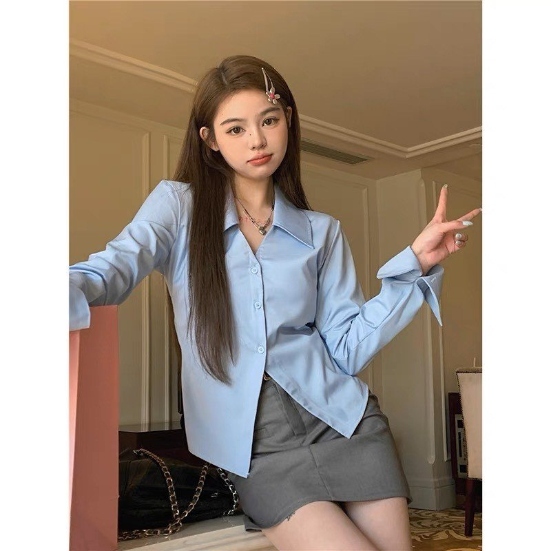 A51 Áo Sơ Mi Kiểu Nữ Dài Tay Công Sở Đi Chơi Phong Cách Nữ Cá Tính Năng Động