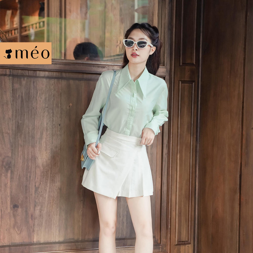 Áo sơ mi nữ Méo shop form rộng dài tay dáng suông basic Yeolan