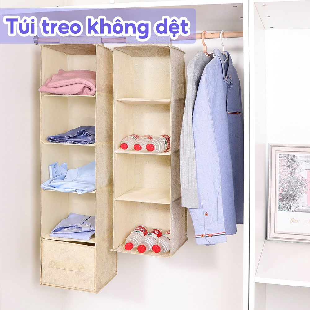 Túi treo với túi không dệt ký túc xá kệ lưu trữ treo túi quần áo hoàn thiện treo ngăn kéo Túi treo phòng ngủ