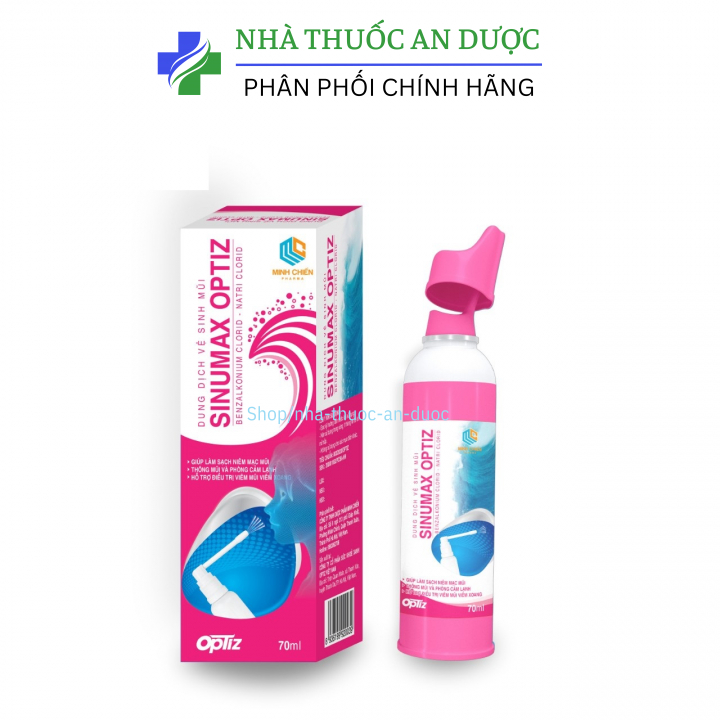 DUNG DỊCH VỆ SINH MŨI SINUMAX OPTIZ trẻ em giúp mũi thông thoáng. giảm nghẹt mũi, ngừa cảm lạnh hộp 70 ml