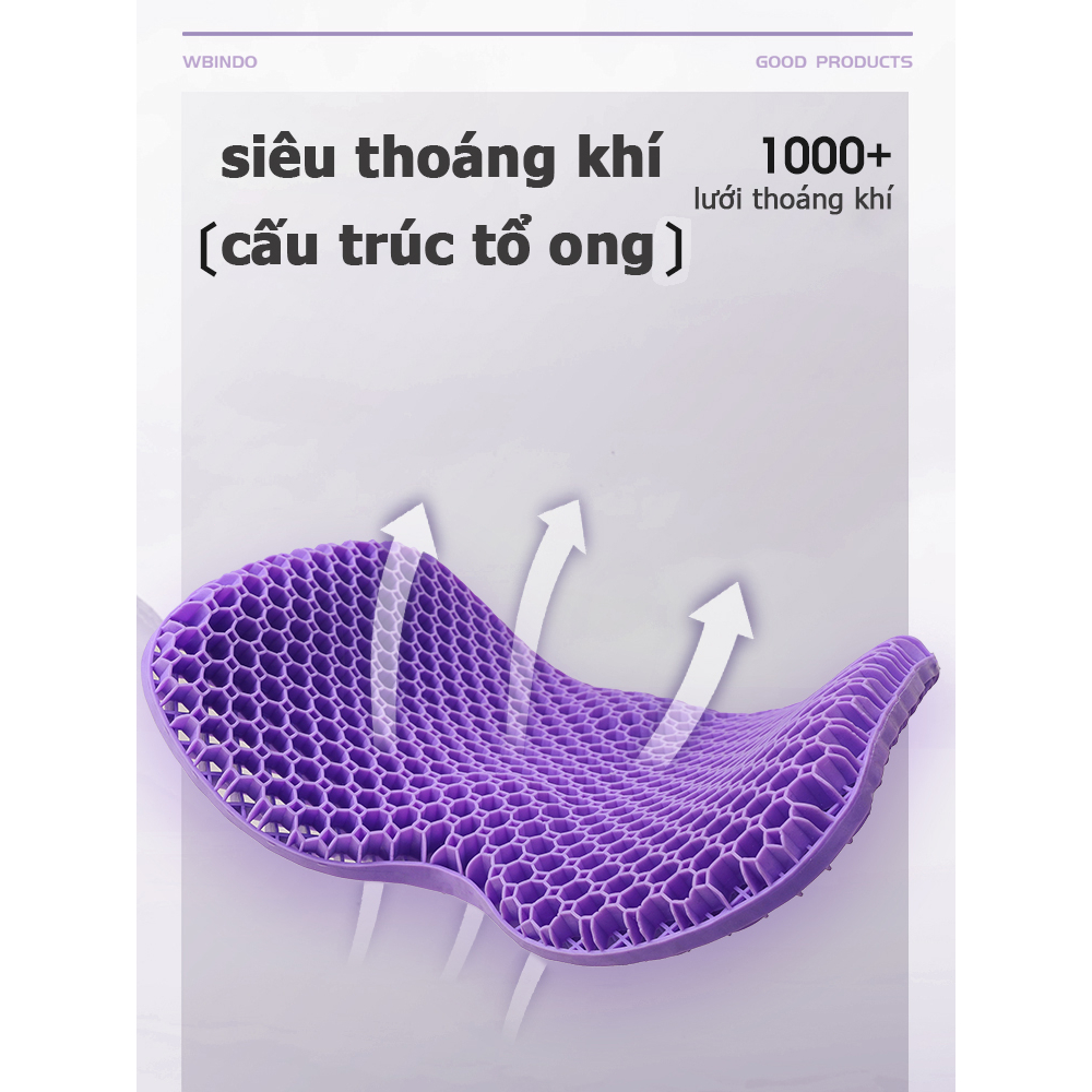 Bản U mới đệm ngồi silicon Đệm Ngồi 3D Lớp cao su tổ ong Thoáng khí Văn phòng Xe hơi Giảm mệt mỏi