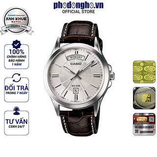Đồng hồ nam dây da Casio chính hãng Anh Khuê MTP-1381L-7AVDF