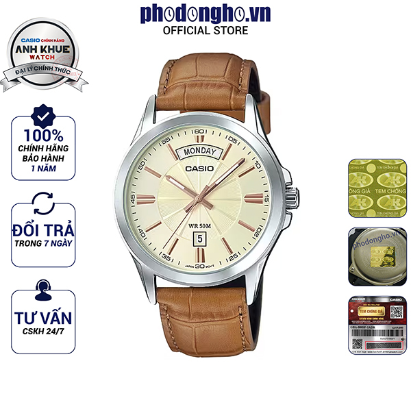 Đồng hồ nam dây da Casio Anh Khuê MTP-1381L-9AVDF