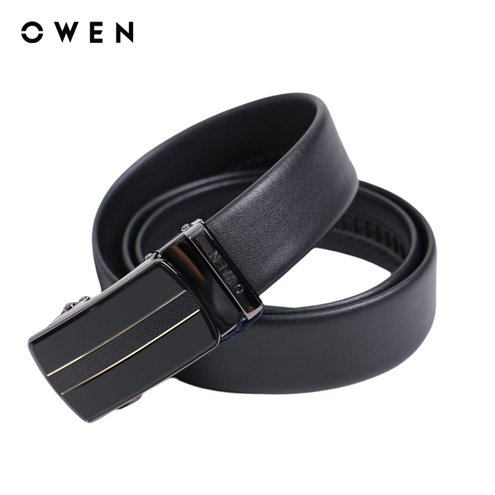OWEN - Dây thắt lưng Nam Owen màu Đen chất liệu Leather (Da) - BELT220545
