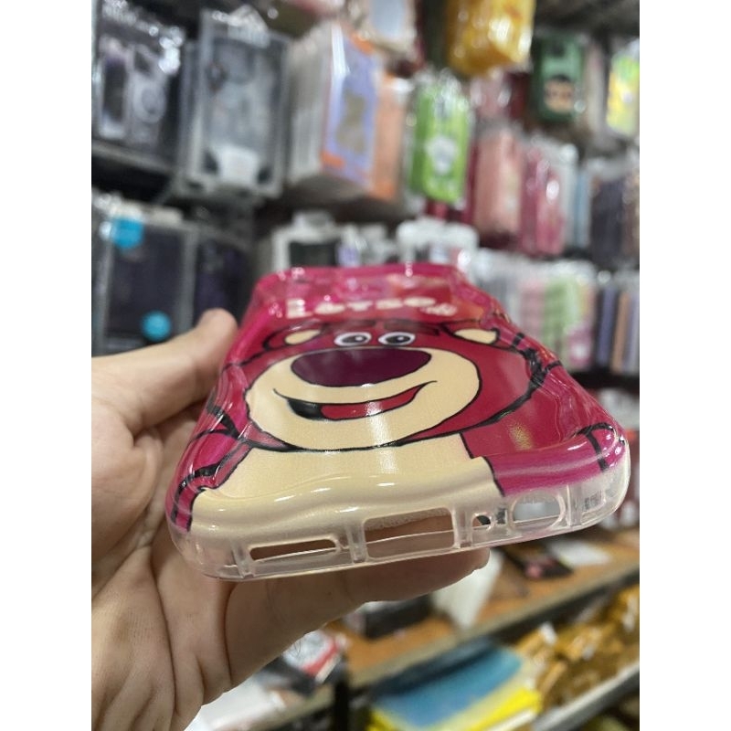 Ốp lưng Oppo Realme 5 pro dẻo viền lưng rợn sóng hình gấu dâu có bảo vệ camera