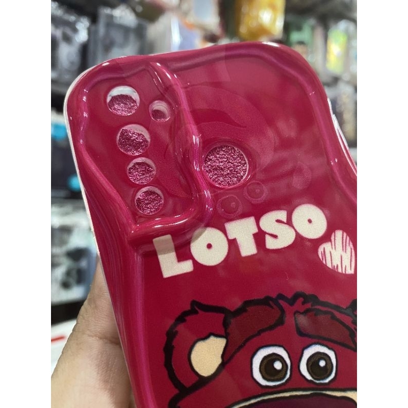 Ốp lưng Oppo Realme 5 pro dẻo viền lưng rợn sóng hình gấu dâu có bảo vệ camera