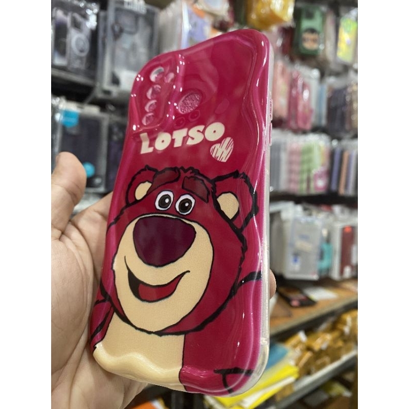 Ốp lưng Oppo Realme 5 pro dẻo viền lưng rợn sóng hình gấu dâu có bảo vệ camera