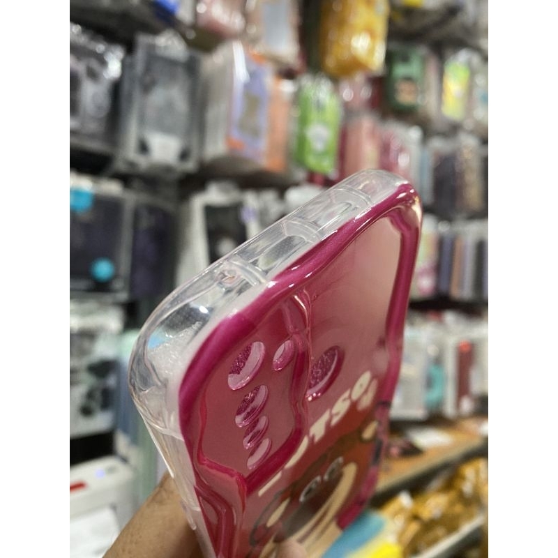 Ốp lưng Oppo Realme 5 pro dẻo viền lưng rợn sóng hình gấu dâu có bảo vệ camera