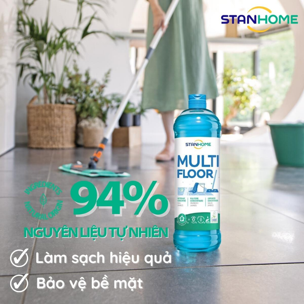 Nước lau sàn Stanhome Multi Floor Ecolabel 1000ml