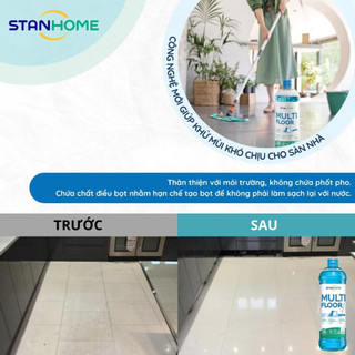 Nước lau sàn đậm đặc từ tự nhiên Stanhome Multi Floor Ecolabel 1000ml khô nhanh, sạch bóng