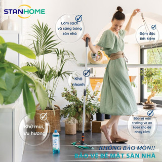Nước lau sàn đậm đặc từ tự nhiên Stanhome Multi Floor Ecolabel 1000ml khô nhanh, sạch bóng