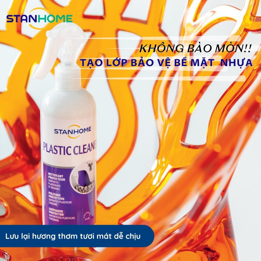 Xịt làm sạch bề mặt nhựa,nhựa resin,nhựa pvc Stanhome plastic cleaner 350ML