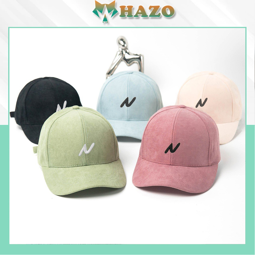 Mũ Lưỡi Trai Nón Kết Nhung Cao Cấp Thêu Chữ N Fashion 397 Phong Cách Ulzzang Form Unisex Nam Nữ - Hazo