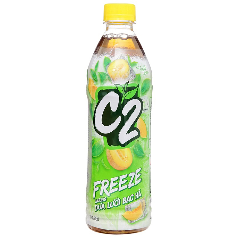 TRÀ C2 FREEZE CHANH TUYẾT BẠC HÀ/ DƯA LƯỚI BẠC HÀ CHAI 455ML