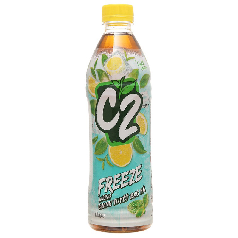 TRÀ C2 FREEZE CHANH TUYẾT BẠC HÀ/ DƯA LƯỚI BẠC HÀ CHAI 455ML