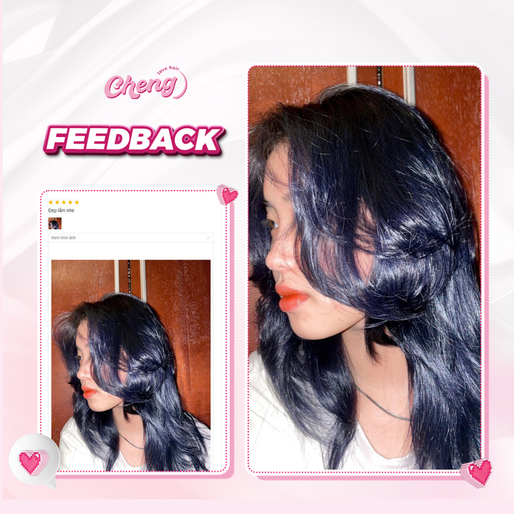 Thuốc Nhuộm Tóc Màu XANH ĐEN, Xanh Than, Xanh Dương Đen Không Tẩy | Chenglovehair, Chenglovehairs