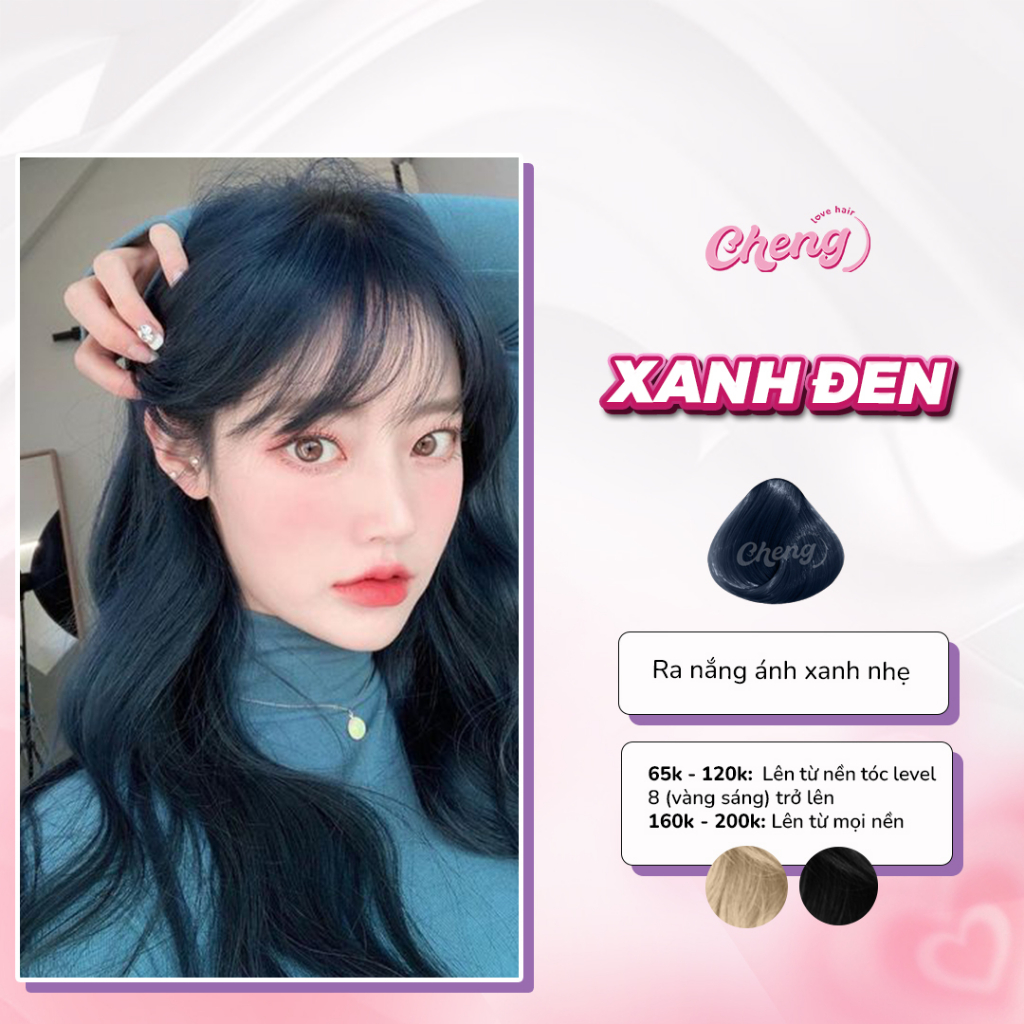 Thuốc Nhuộm Tóc Màu XANH ĐEN, Xanh Than, Xanh Dương Đen Không Tẩy | Chenglovehair, Chenglovehairs